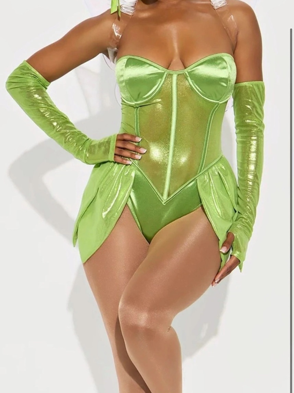 Tinker bell Fairy 5 Piece Costume Set Green